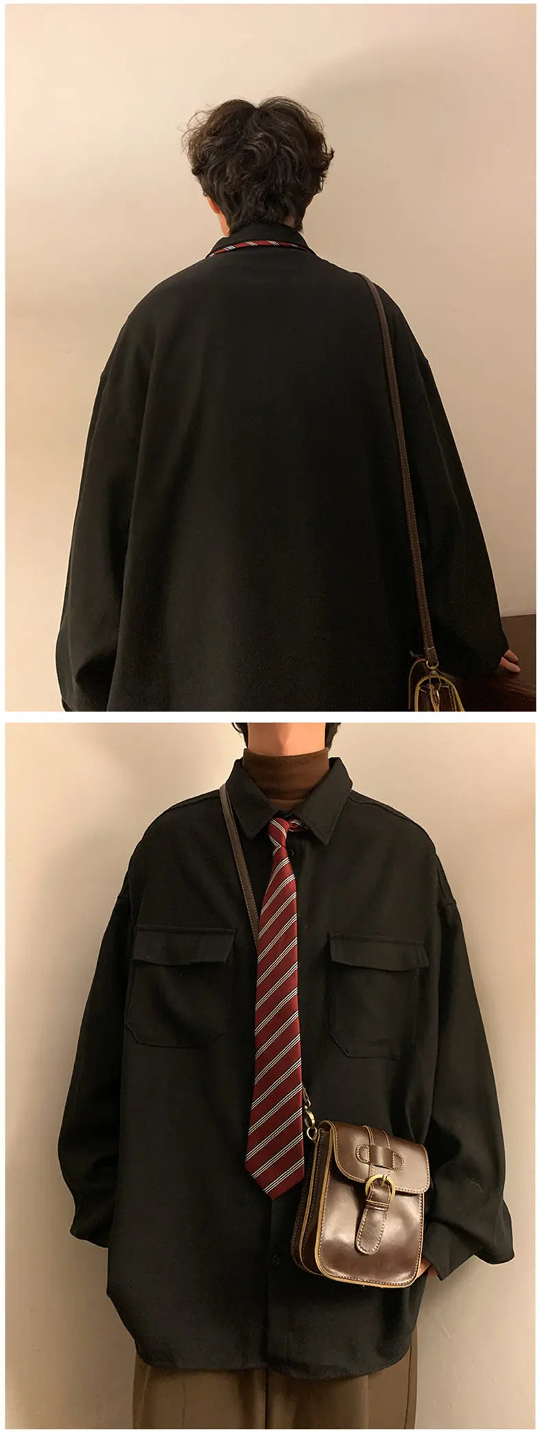 Spring Long Sleeved Shirt Men Fashion Retro Pocket Shirt Men Japanese Streetwear Loose Casual Shirt Mens Vintage Shirts M-3XL Street King Limited