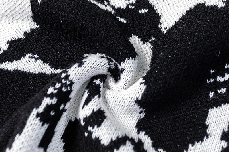 Hip Hop Punk Knitted Oversized Sweater Mens Autumn Winter O-neck Long Sleeve Pullover Streetwear Unisex Loose Sweaters Clothing Street King Limited