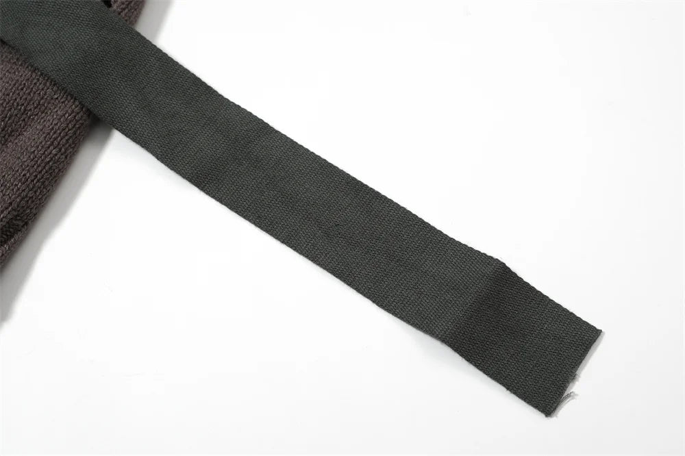 Undermycar 2023 New High Street Fashion Brand Worn Out Hole Large Loose Round Neck Sweater Brown Street King Limited