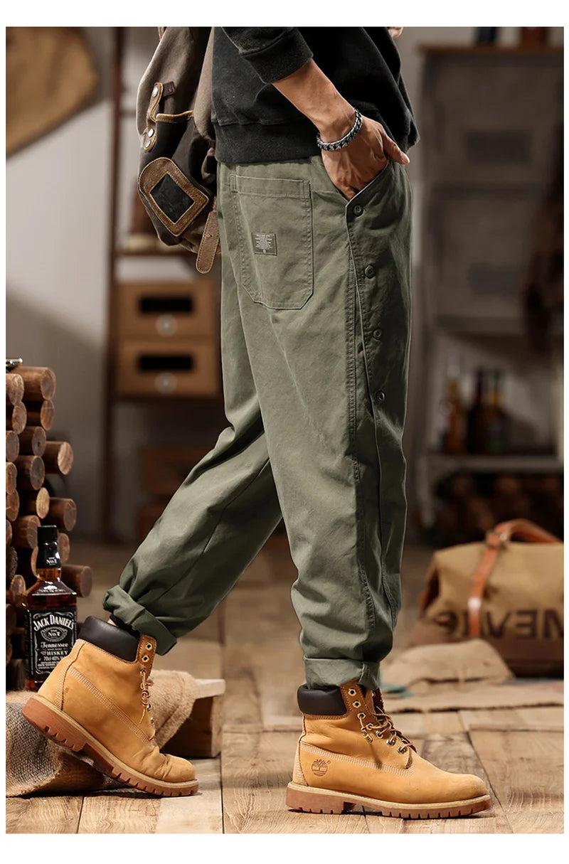 new breasted cargo tracksuit pants for men autumn y2k vintage harem tactical sweatpants casual outdoor baggy joggers trousers unique joggers style 54