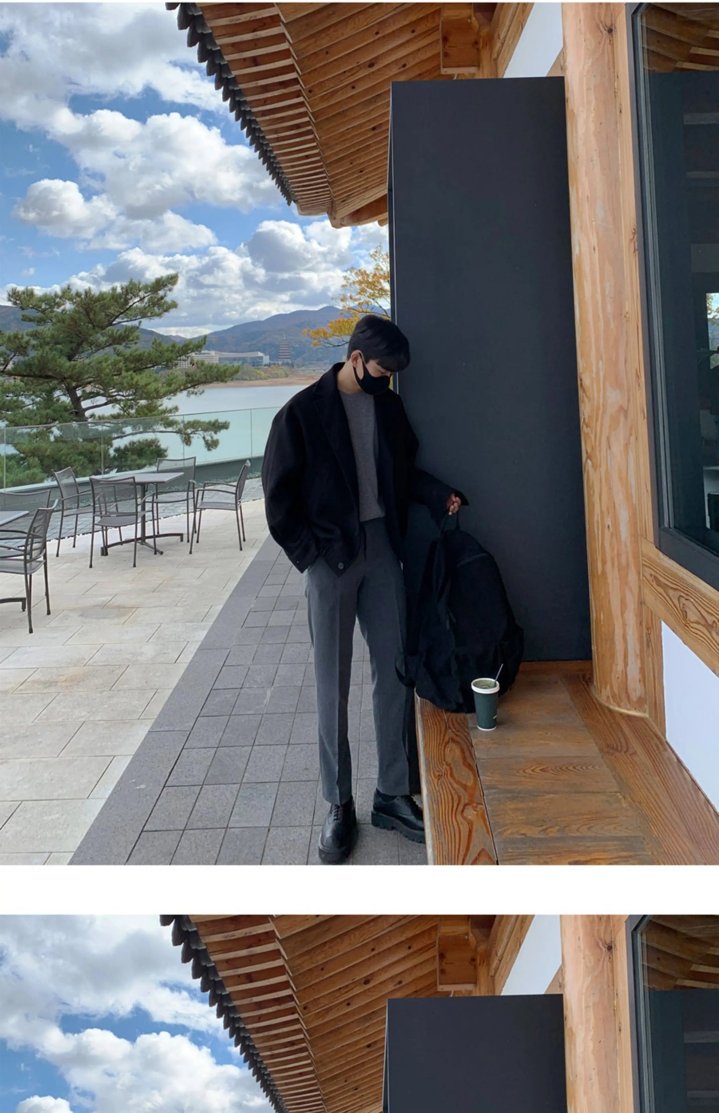 2024 loose casual mens solid color jacket fashion daily commuting windproof short woolen coat thickened warm unique shorts style 320