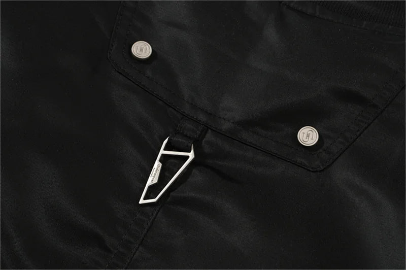 undermycar 2023 new high street fashion brand high quality multi pocket flight jacket cotton coat black unique default style 3630