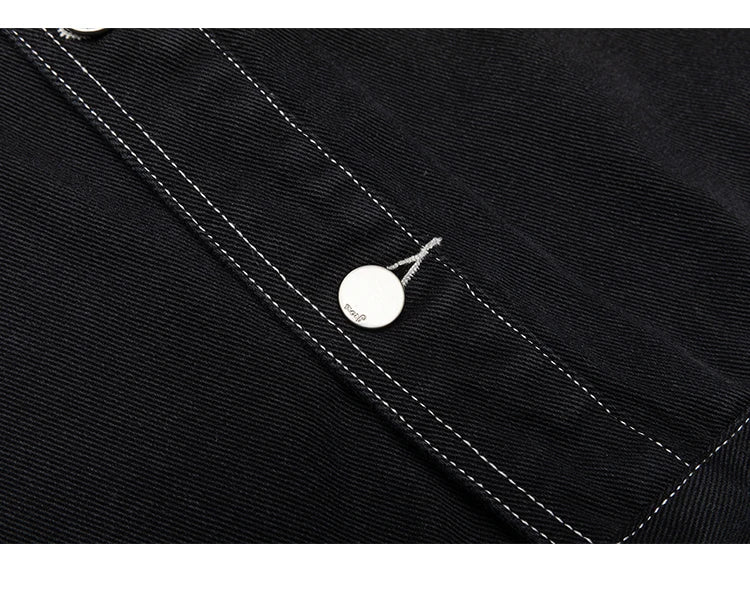 black denim splice coat mens streetwear fashion vintage loose casua plus size denim jacket man spring autumn coat outerwear unique jeans style 891