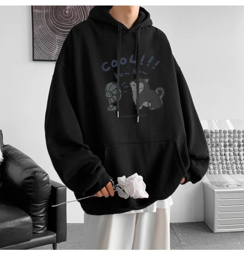Cool Cartoon Cat Graphic Print Hoodies For Men Y2K Streetwear Clothes Hip Hop Fashion Hooded Sweatshirts Loose Pullover Hoody Street King Limited
