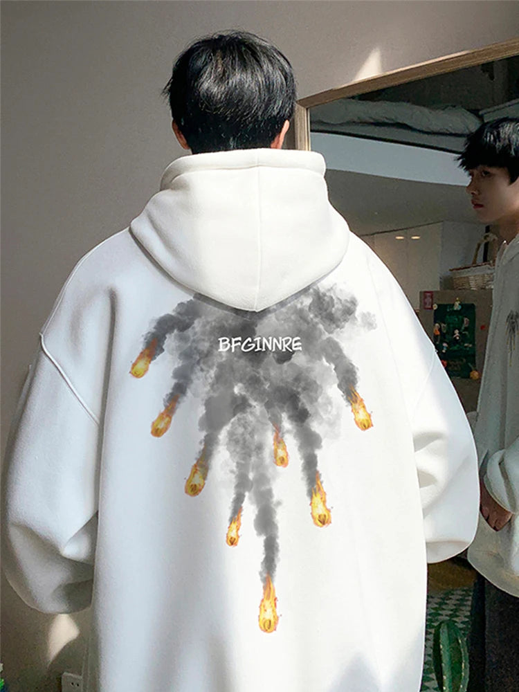 New Anime Meteorite Fall Graphic Printed Hooded Sweatshirts Hombre Hip Hop Streetwear Clothes Loose Y2K Vintage Pullover Hoodies Street King Limited