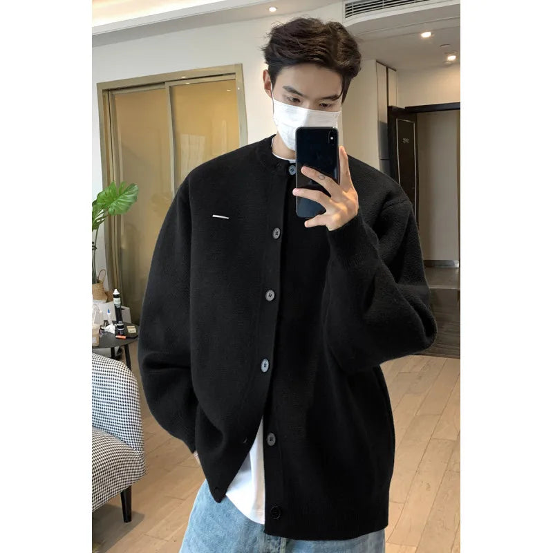 900G High Quality Thicken Baseball Cardigan Sweater Men Fashion Loose Causal Knitted Sweater Coat Cityboy Jumper Jacket Street King Limited