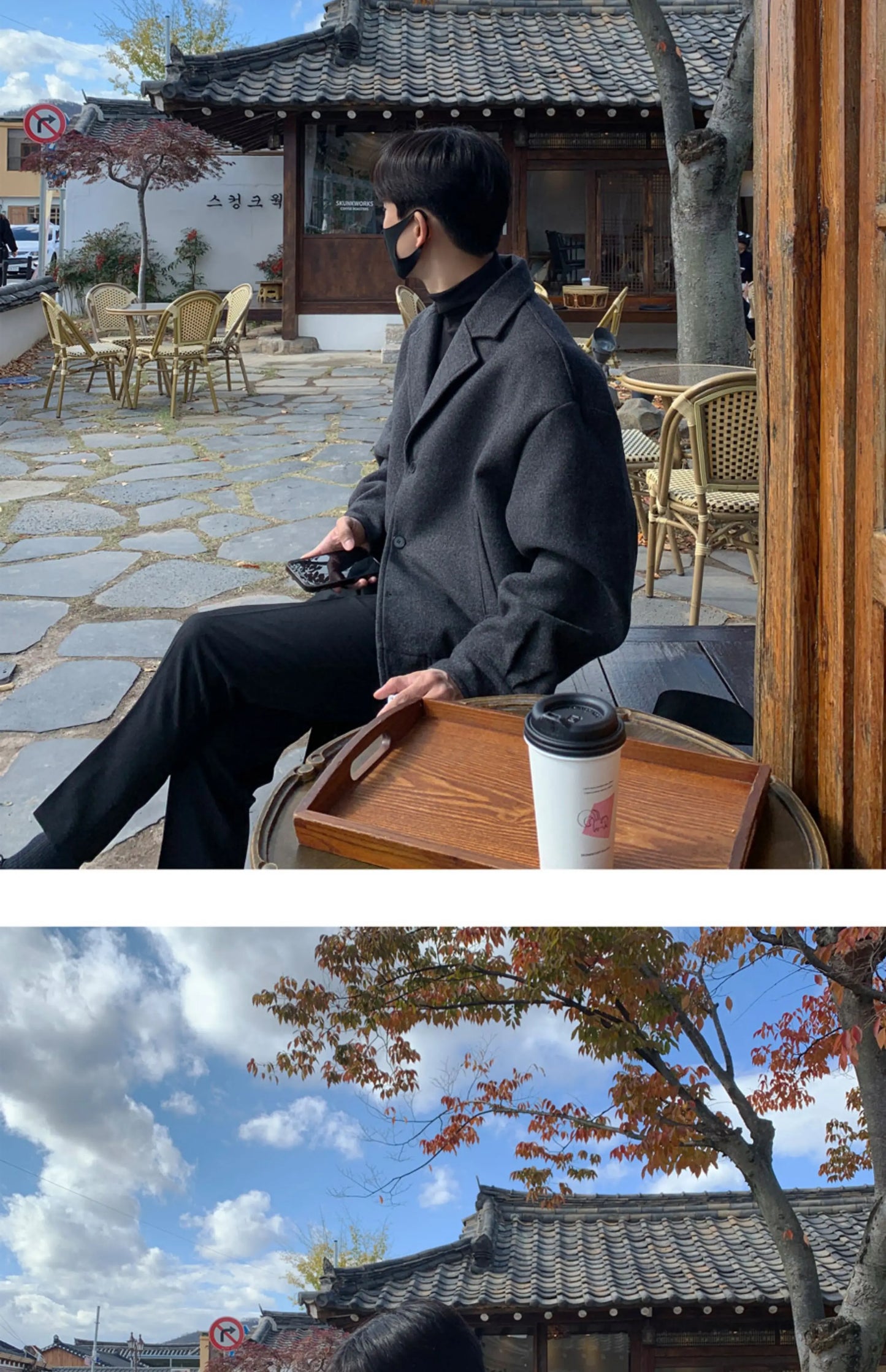 2024 loose casual mens solid color jacket fashion daily commuting windproof short woolen coat thickened warm unique shorts style 299