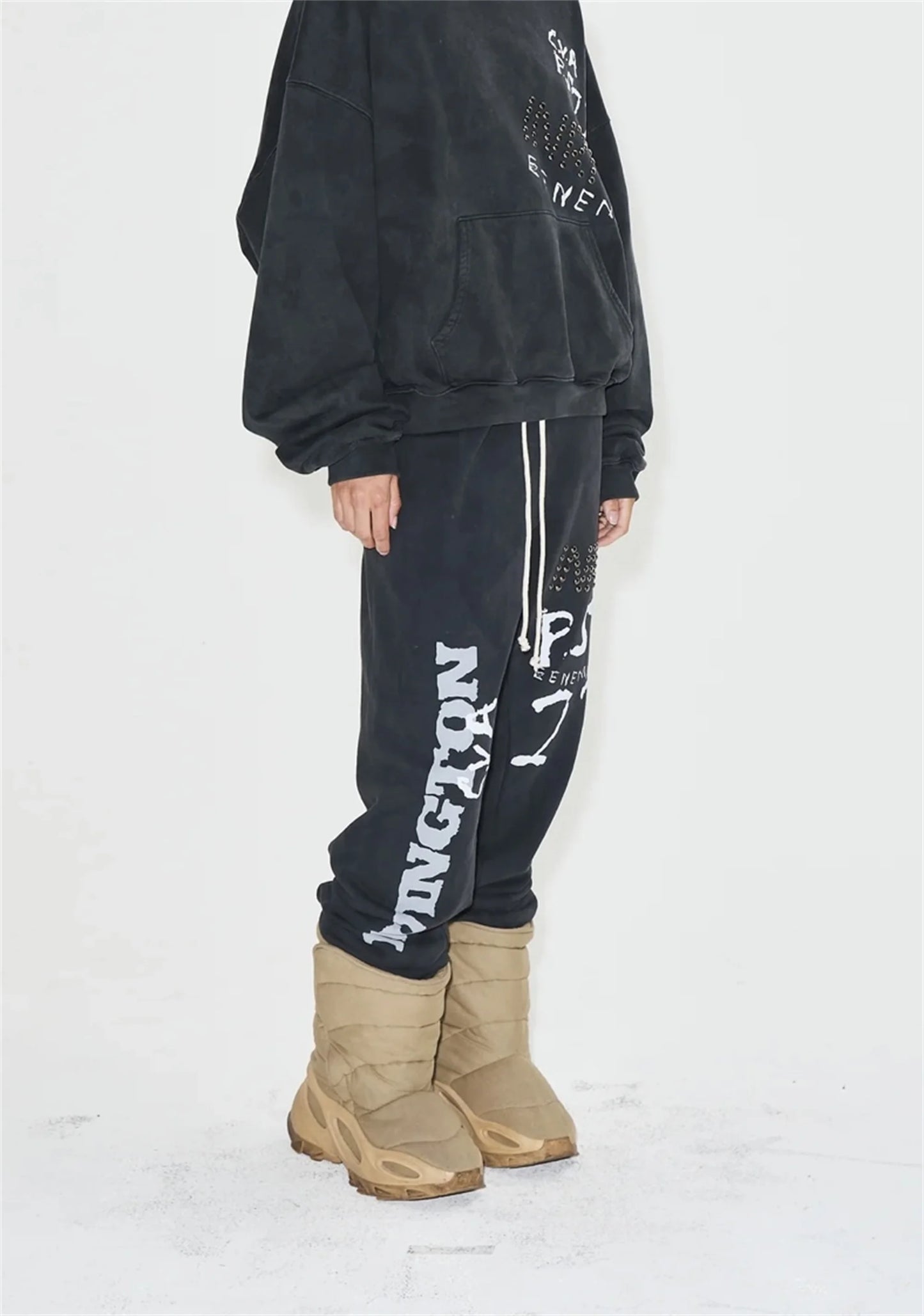 24ss rrr123 gymno high street heavyweight best quality cotton gradient washed distressed drawstring casual sport pants leggins minimalist street pants