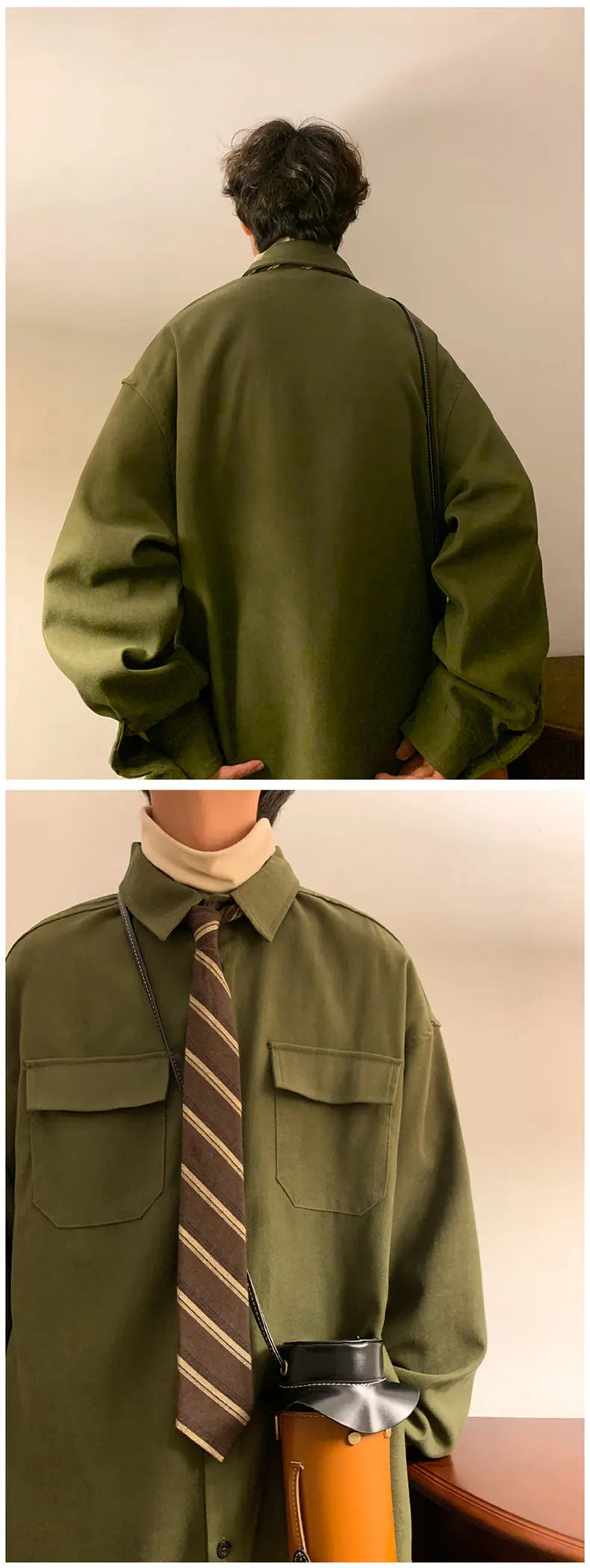 Spring Long Sleeved Shirt Men Fashion Retro Pocket Shirt Men Japanese Streetwear Loose Casual Shirt Mens Vintage Shirts M-3XL Street King Limited