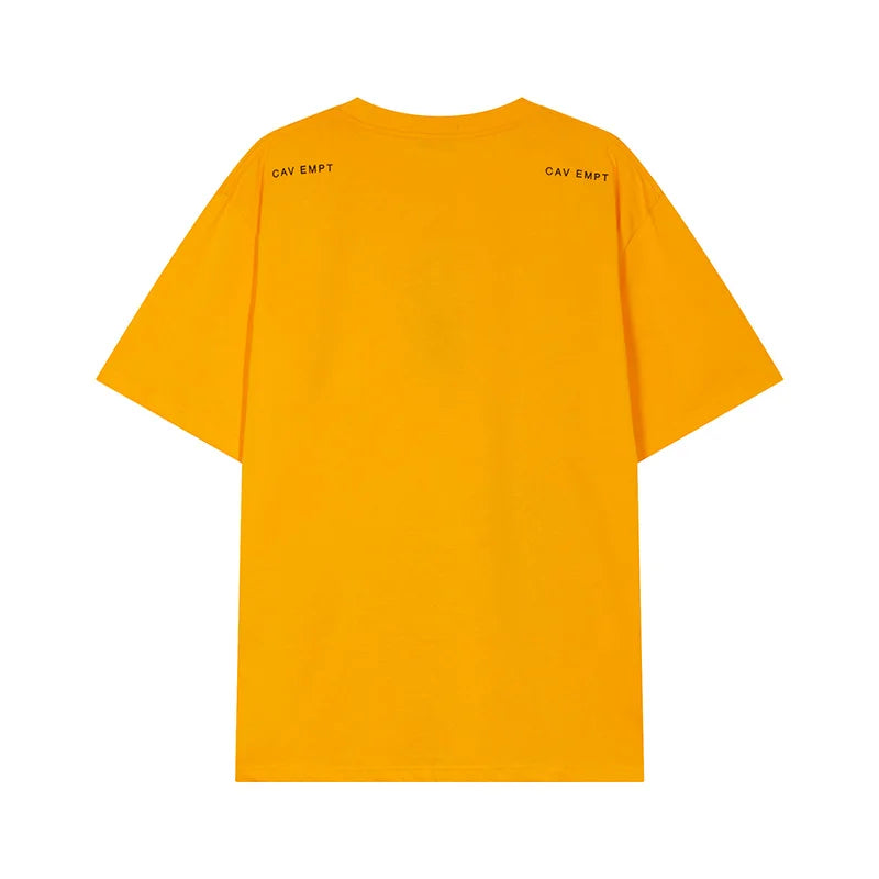 Men Woman CAVEMPT Tops Tee Summer Cotton Slogan Abstract Printing O-Neck Loose Classic All-match Casual C.E Short Sleeve Street King Limited