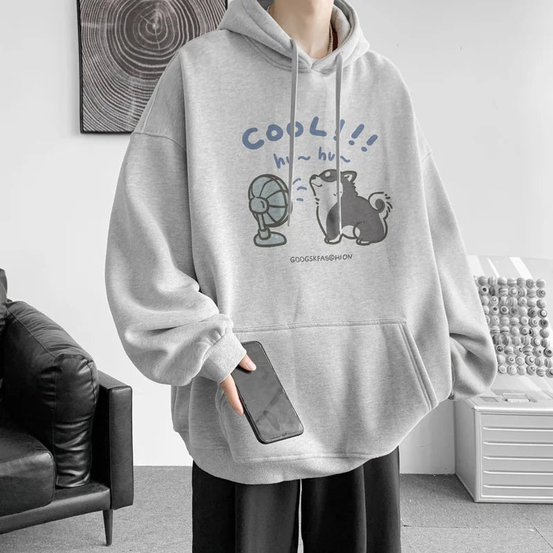 Cool Cartoon Cat Graphic Print Hoodies For Men Y2K Streetwear Clothes Hip Hop Fashion Hooded Sweatshirts Loose Pullover Hoody Street King Limited