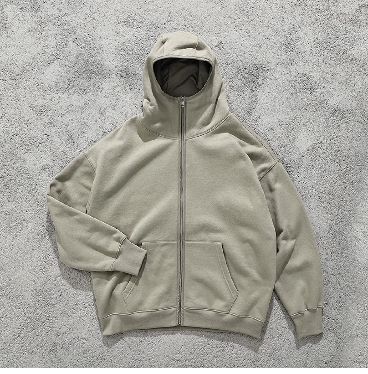 Streetwear Solid Color Ninja Zipper Hoodies Men's Fleece Turtleneck Cardigan Outdoor Oversized Hoody Plus Velvet Charge Coat Street King Limited