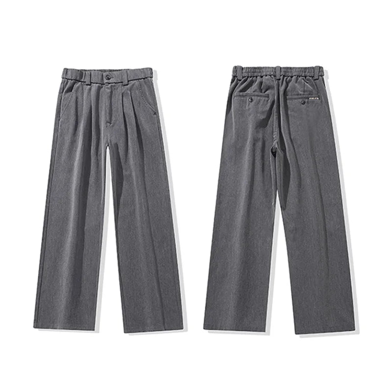 suit pant men korean streetwear fashion loose casual plus size straight suit pant office man commuter pants trousers minimalist street pants