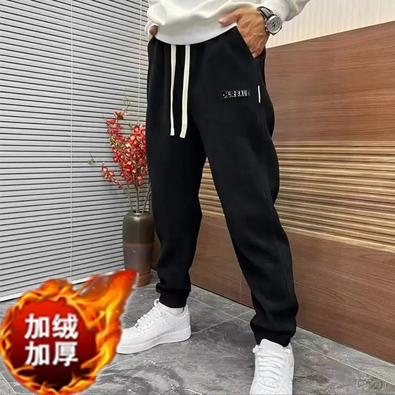 Trendy Loose-Fit Corduroy Harem Pants Fashionable Versatile Fleece-Lined Sports Ankle Pants Autumn/Winter Men's Casual Pants Street King Limited