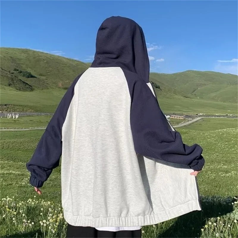 Oversized Flame Graphic Hoodie for Men