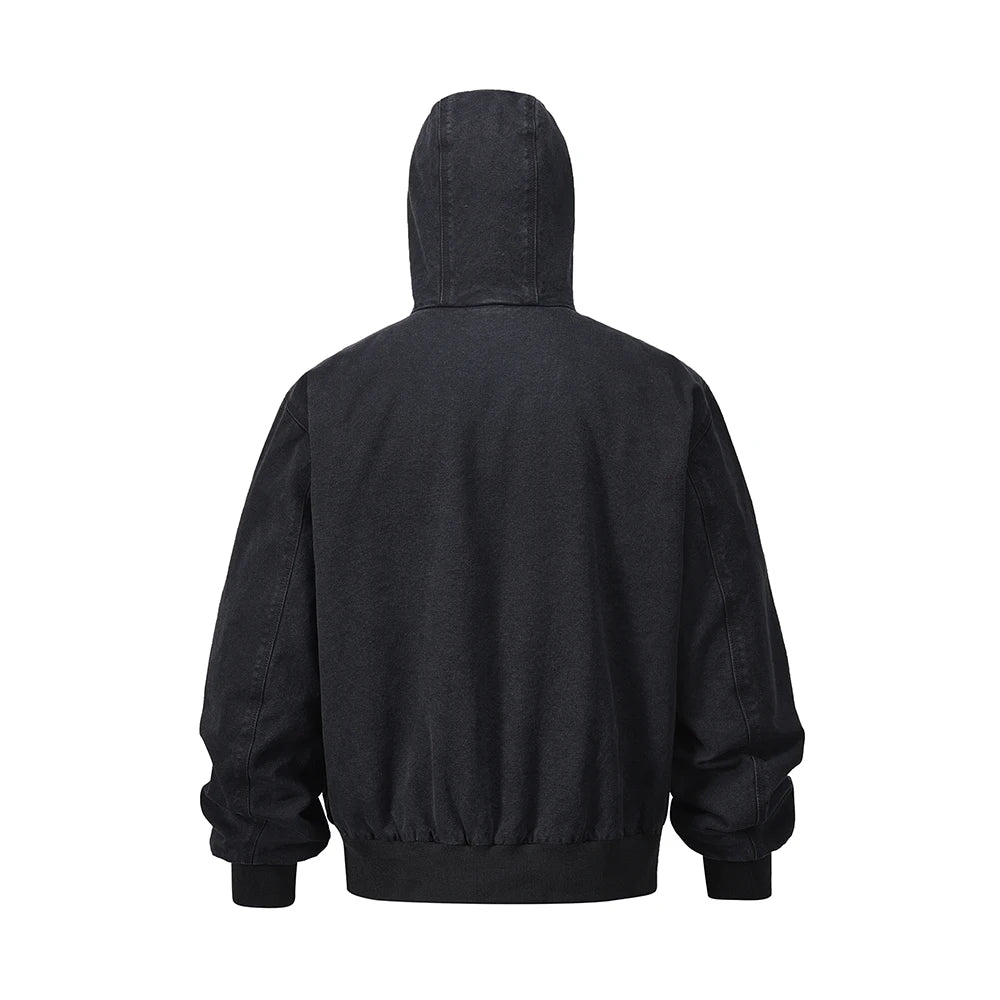 y2k vintage washed winter hooded padded cotton jacket for men and women lapel baggy casual ropa chaquetas hombre thick coat menswear bottoms