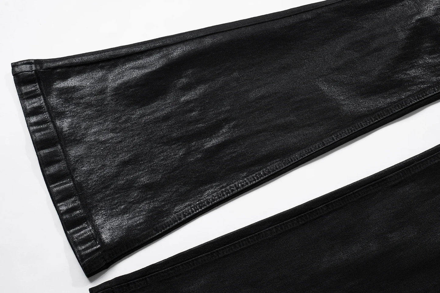 y2k streetwear wax leather strecth jeans for men and women ropa hombre baggy flare pants oversized straight denim trousers unique jeans style 4110