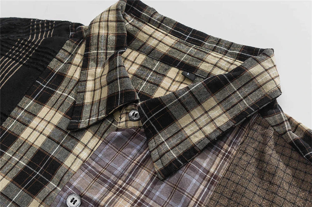 Streetwear Autumn Plaid Shirts Men Harajuku Hip Hop Streetwear Shirts Coats Long 2024 Autumn Plaid Shirts Men Harajuku Hip Hop Streetwear Shirts Coats Long Sleeve Loose Casual Button Up Blouse Y2K Tops Fashion Sweater Jacket With Graphic Design For Men