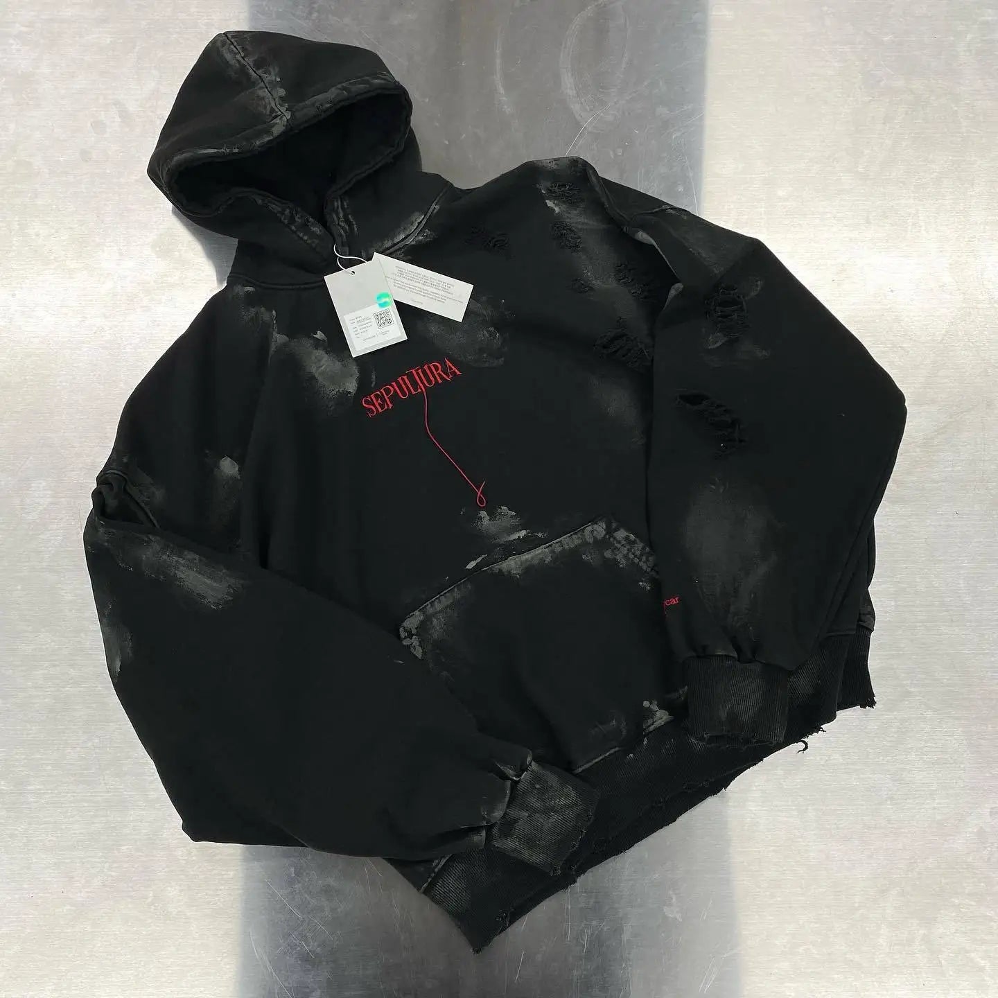 New 2023 Luxury Men UNDERMYCAR Wash Old Holes Gentleman Hoodies Hoody Hooded Sweatshirts Velvet Thicken Hip Size 1 2 3 4 #559 Street King Limited