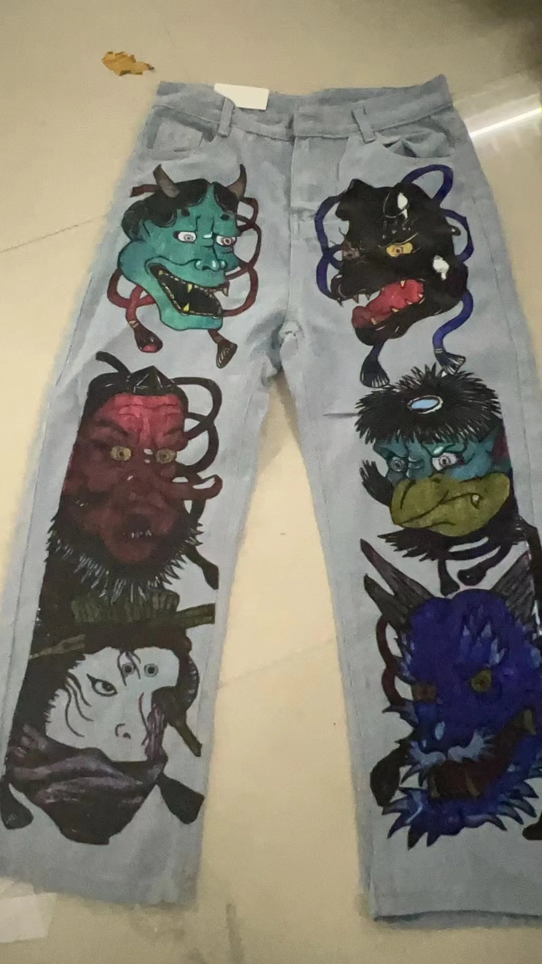 y2k harajuku customized jeans streetwear jeans for men wide trouser graphic new women high waist wide leg pants unique jeans style 1371