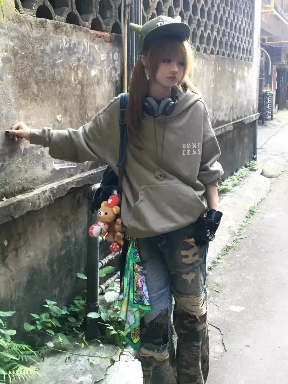 Trendy Camo Cowboy Cargo Pants Mens Spring Autumn Elasticity Fashion Harajuku Patchwork Straight Jeans New Washed Denim Trousers Street King Limited