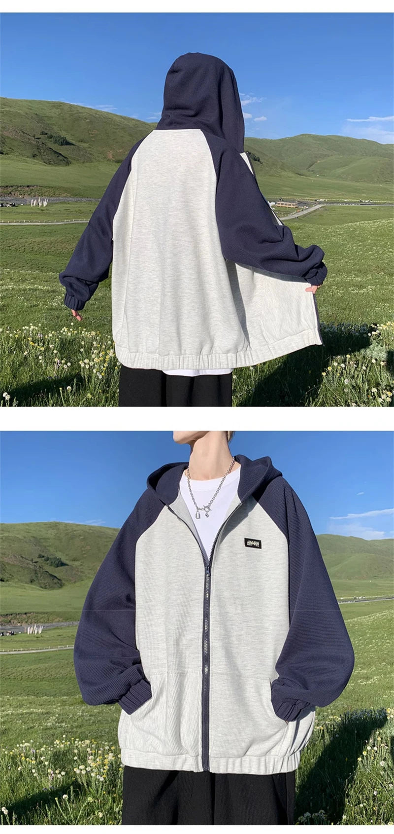 Oversized Flame Graphic Hoodie for Men