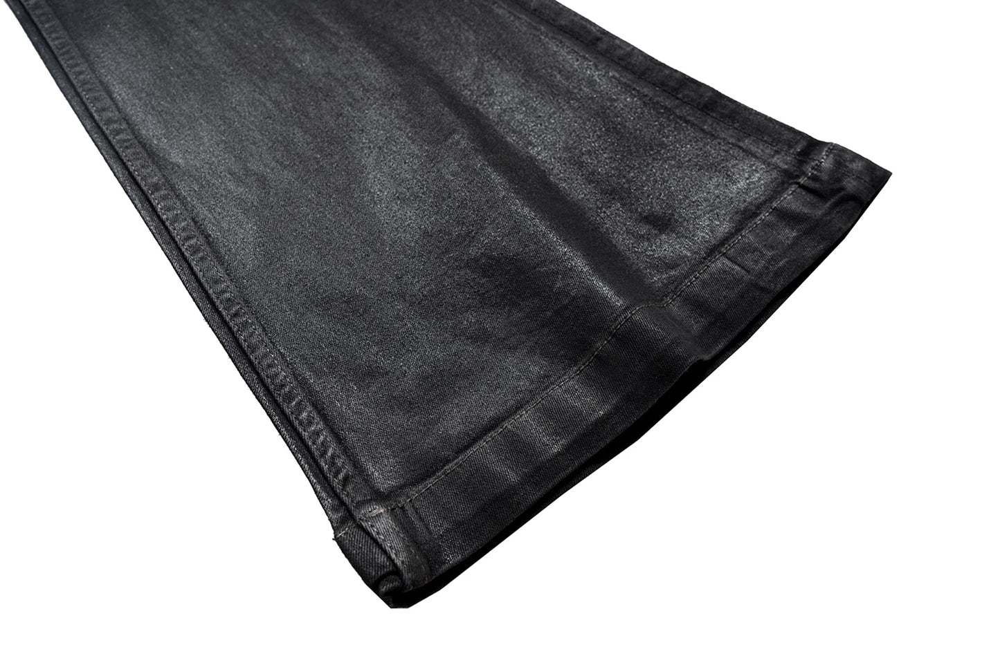 Streetwear Black Wax Leather Strecth Jeans for Men Ropa Hombre Baggy Y2k Flare Pants Oversized Straight Denim Trousers Street King Limited