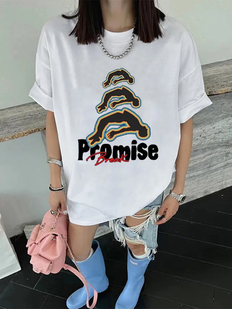 Y2k Europe America Hip hop Anime Cartoon Alphabet Printed Oversized T-Shirt Mens and Womens Retro Casual Short Sleeved 2000s tee Street King Limited