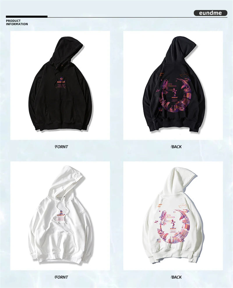 High Street Graffiti Graphic Hoodie Mens Loose Fleece Hoodies Harajuku Hip Hop Oversize Casual Hooded Sweatshirts Y2K Clothes Street King Limited