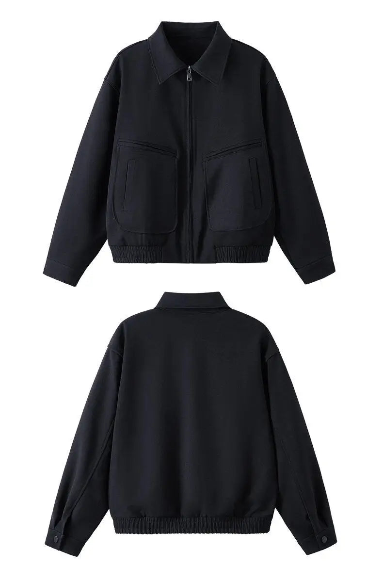 spring retro fashion bomber jacket men loose casual korean streetwear vintage short cargo jacket women autumn coat outerwear unique cargo style 394