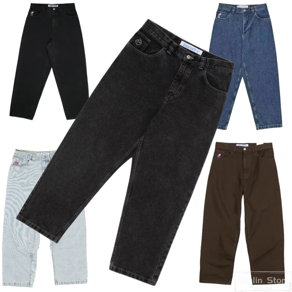 y2k gothic polar big boy baggy jeans cartoon embroidery streetwear mens womens fashion denim pants hot sell wide leg trouser 1 vintage washed jeans