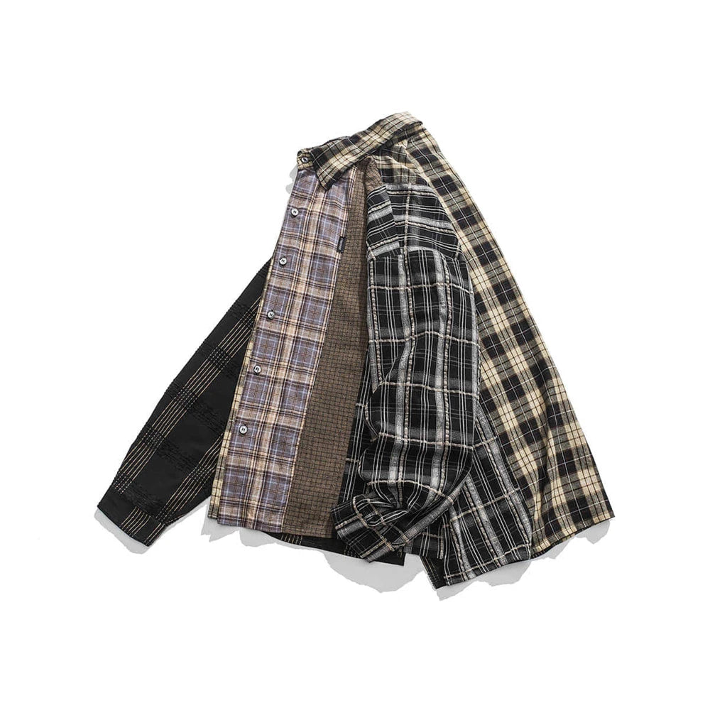 Streetwear Autumn Plaid Shirts Men Harajuku Hip Hop Streetwear Shirts Coats Long 2024 Autumn Plaid Shirts Men Harajuku Hip Hop Streetwear Shirts Coats Long Sleeve Loose Casual Button Up Blouse Y2K Tops Fashion Sweater Jacket With Graphic Design For Men