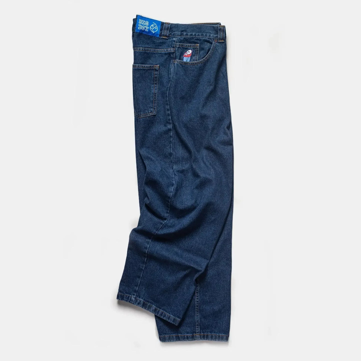 hip hop polar big boy jeans streetwear cartoon embroidery y2k pants vintage blue baggy jeans mens womens high waist wide trouser unique jeans style 4116