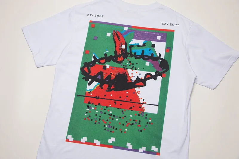 Men Woman CAVEMPT Tops Tee Summer Cotton Slogan Abstract Printing O-Neck Loose Classic All-match Casual C.E Short Sleeve Street King Limited