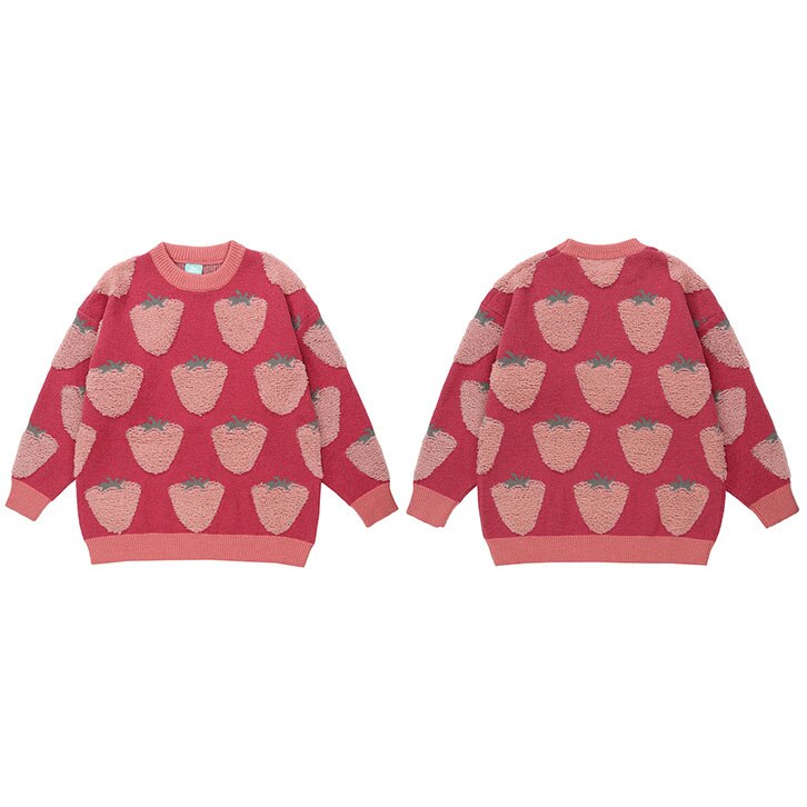 "Red Forbidden Fruit" Unisex Men Women Streetwear Graphic Sweater Daulet Apparel