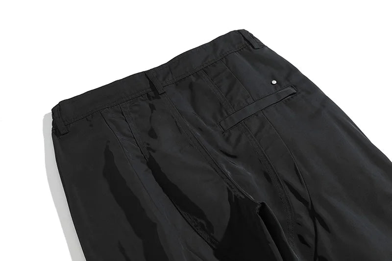 Vibe Style Nylon Rubber Pressing Joggers Men's Urban Streetwear Fashionable Adjustable Zipper Up Functional Cargo Trousers Street King Limited