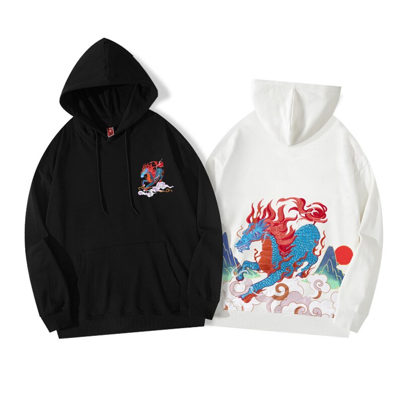 "Blue Horse" Unisex Men Women Streetwear Graphic Hoodie Daulet Apparel