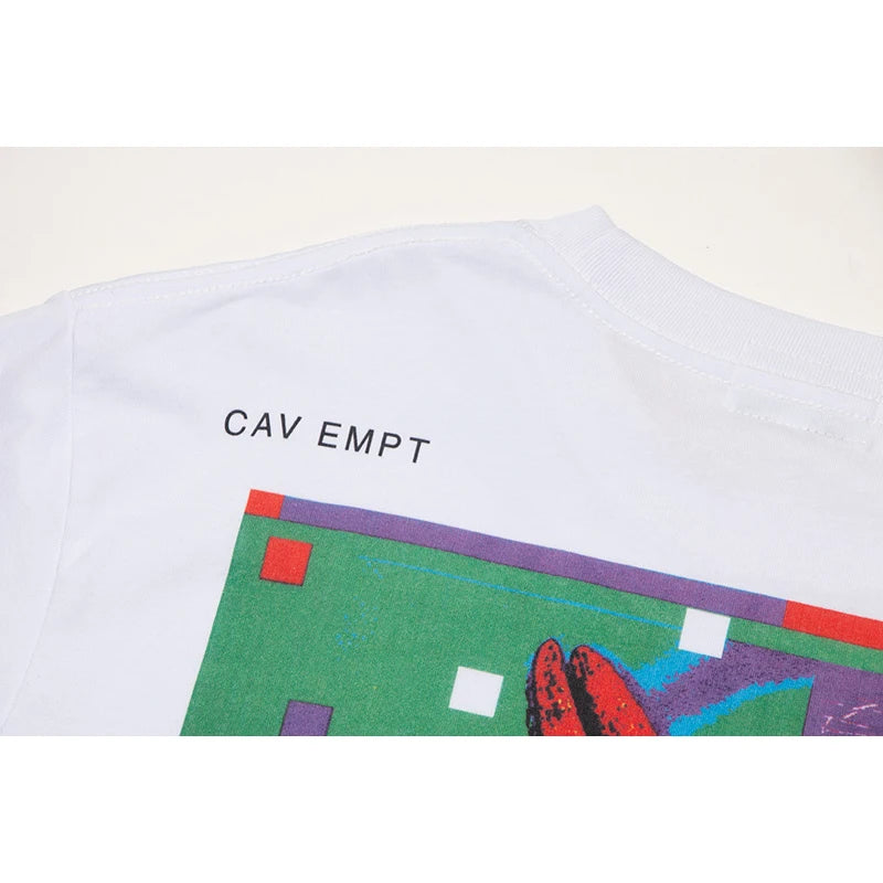 Men Woman CAVEMPT Tops Tee Summer Cotton Slogan Abstract Printing O-Neck Loose Classic All-match Casual C.E Short Sleeve Street King Limited