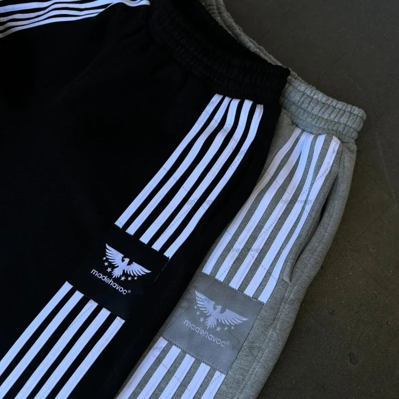 Trendy Brand American Retro Classic Striped Loose Sweatpants Hip-hop Streetwear Y2K Harajuku High-waisted Wide-leg Casual Pants Street King Limited