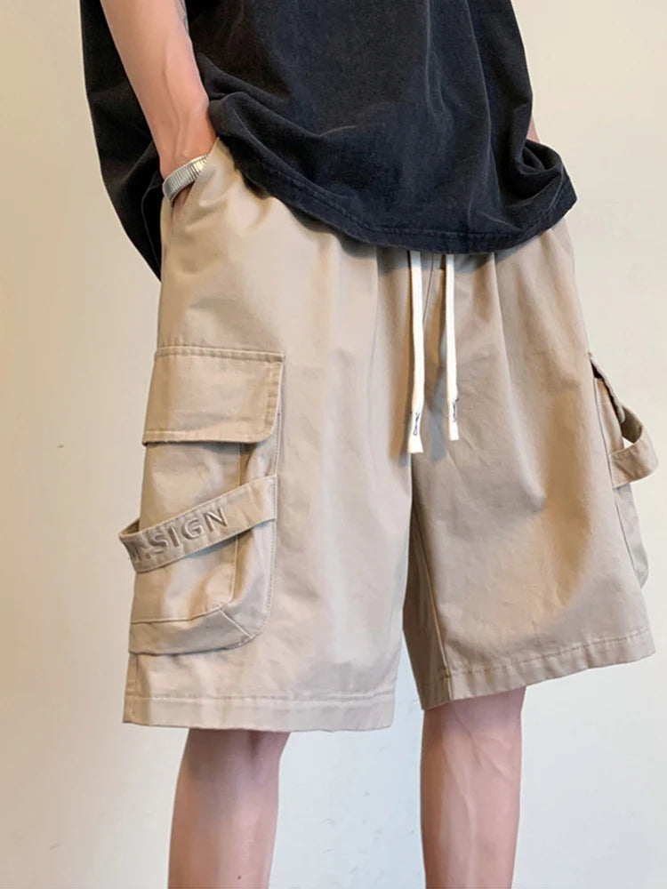 summer mens cargo shorts 2024 new outdoor multi pocket basketball casual loose work pants male drawstring y2k bermuda hombre unique cargo style 35