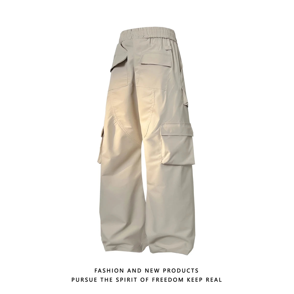 multi pocket mens wide leg straight cargo pants korean fashion track pants male casual loose mopping trousers four seasons military streetwear pants