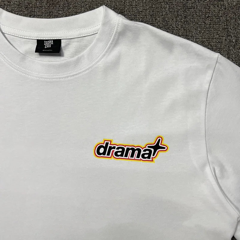 2024ss Drama Call T-shirt Men Women 1:1 High Quality Stars Letter Print Fashion Street Lovers Casual Tops Tee Street King Limited