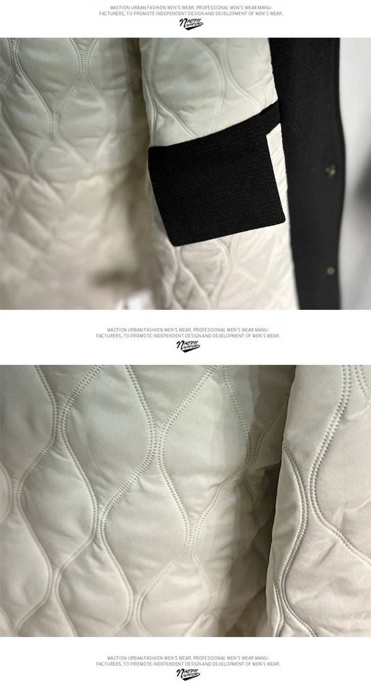 men thicken quilted baseball jacket women streetwear fashion hip hop loose casual padded cotton parkas coat unisex outerwear unique default style 1417