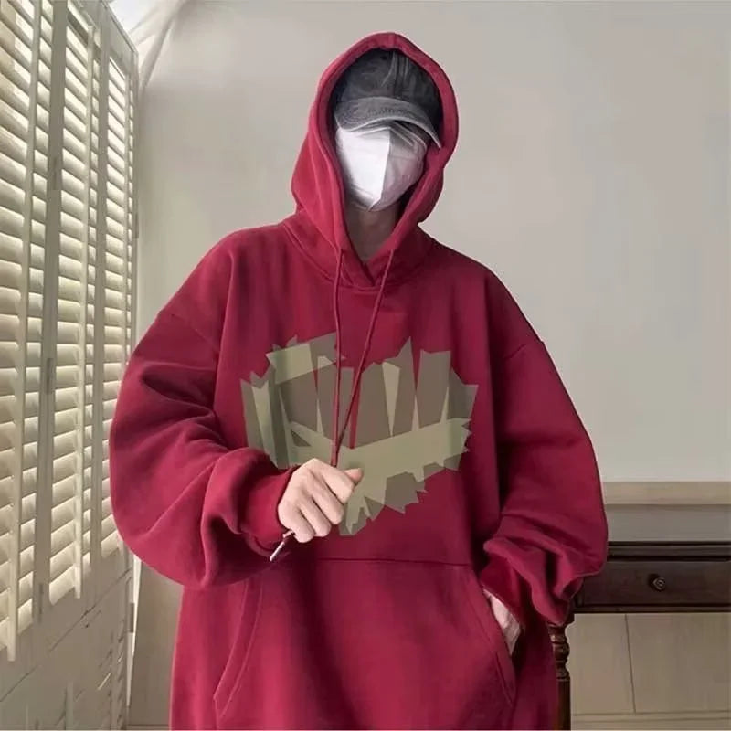 Autumn New Love Graphic Print Hoody Sweatshirts Man Hip Hop Oversized Streetwear Pullover Hoodies Y2K Vintage Casual Clothes Street King Limited