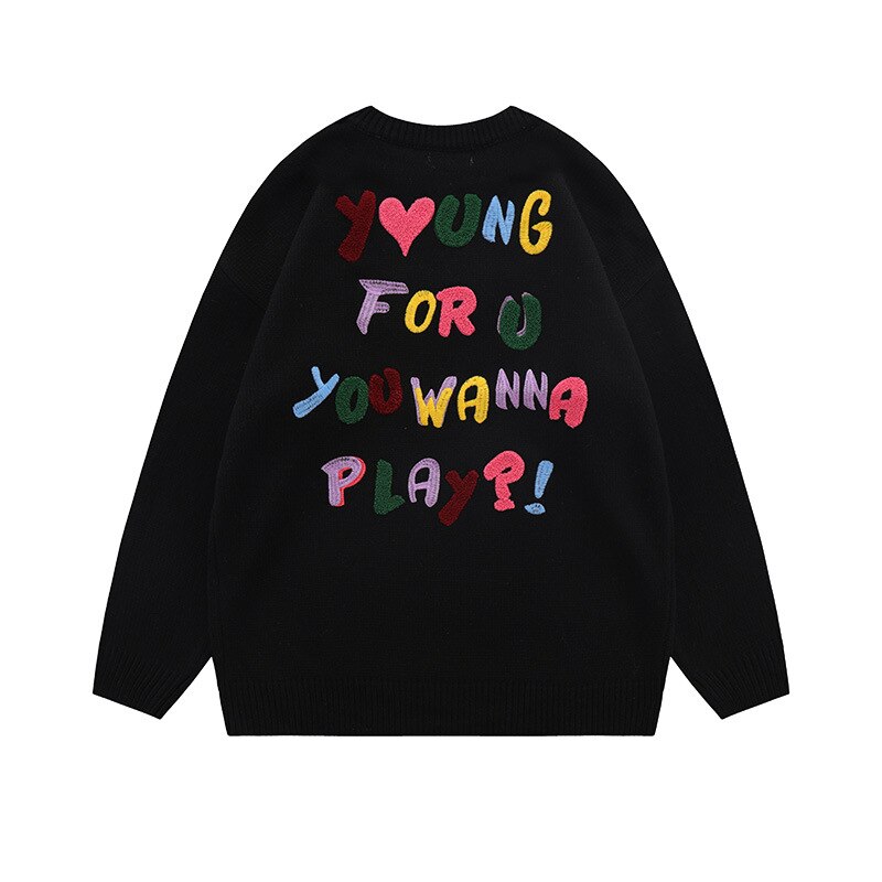 "Wanna Stay Young" Unisex Men Women Streetwear Graphic Sweater Daulet Apparel