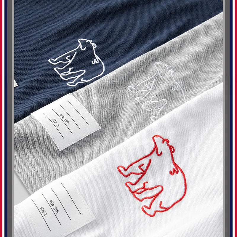 Streetwear New Men Luxury Embroidered Bears Striped Poodle Dog Fashion Polo Shir New 2023 Men Luxury Embroidered Bears Striped Poodle Dog Fashion Polo Shirts Shirt Hip Hop Skateboard Cotton Polos Top Tee 245 Fashion Sweater Jacket With Graphic Design For Men