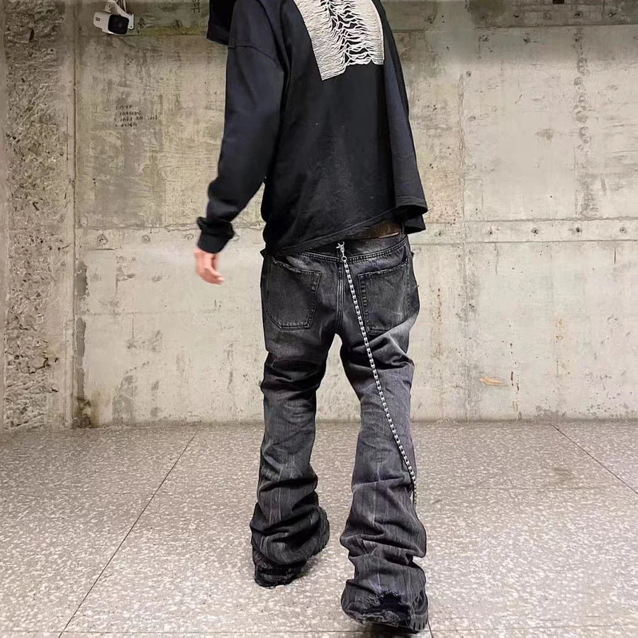 Harajuku Washed Vintage Straight Wide Leg Denim Pants Men and Women High Street Baggy Casual Flare Jeans Pants Y2K Oversized Street King Limited