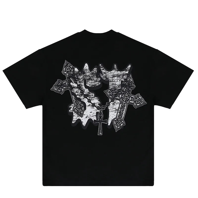 Summer New Chaopai Boxer Letter Print T-shirt Men Woman 1:1 Best Quality Loose Versatile Vintage O-Neck Tops Tee Street King Limited