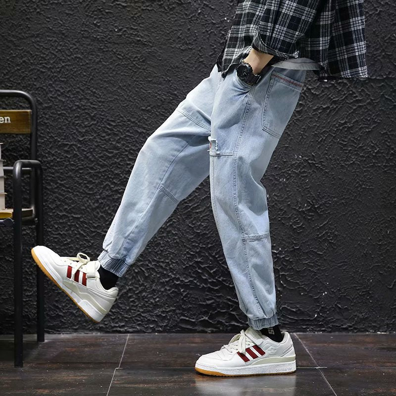 "Highlife" Streetwear Hip Hop Unisex Faded Denim Pants Daulet Apparel