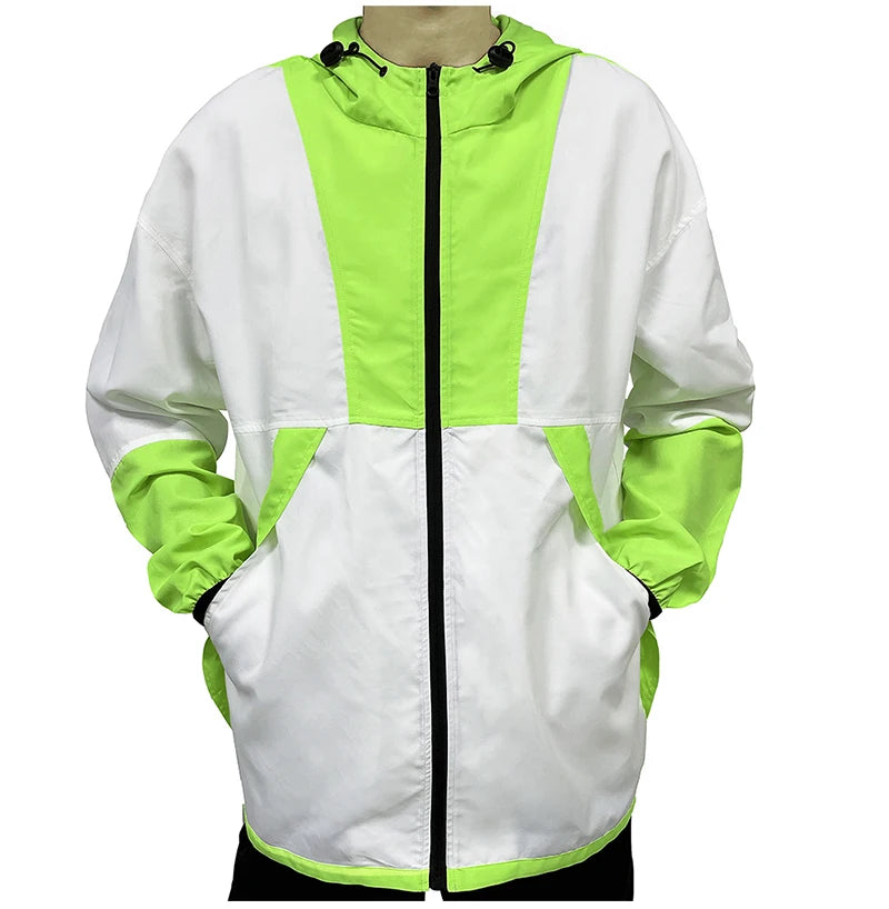 Rainbowtouches Jacket Men High Street Fashion Zipper Hoodie Mens Style Color Matching Coat Hip Hop Jacket Brand Quality Clothing Street King Limited